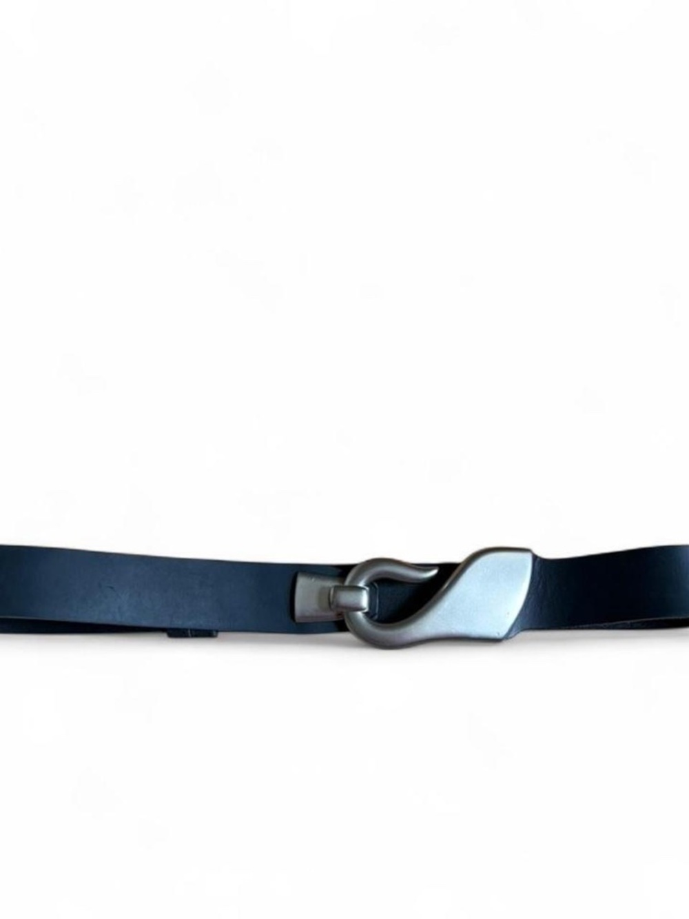 Chicos black leather belt with silver buckle